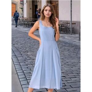INSPIRE CHIC Women's Linen Summer Sleeveless Casual Loose Flowy Maxi Tank Beach